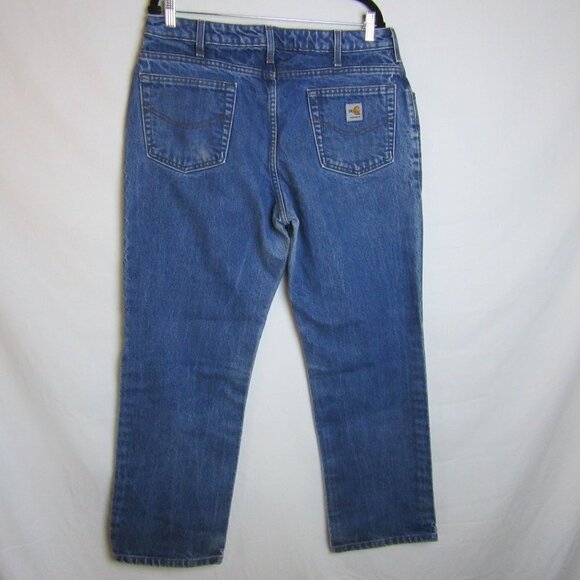 Carhartt FR Flame Resistant Blue Jeans Relaxed Fit Straight Leg Women's 16 - Picture 6 of 8